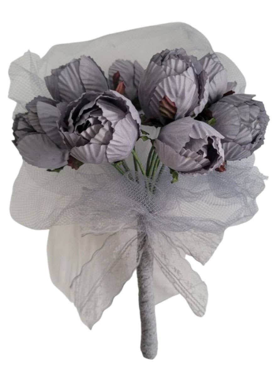 Image of Corpse Bride Licensed Fake Grey Flower Bouquet