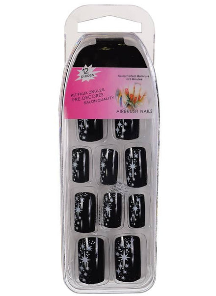 Reusable Fake White Stars Costume Nails