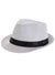 Image of Woven White 1920s Mens Fedora Hat With Black Band