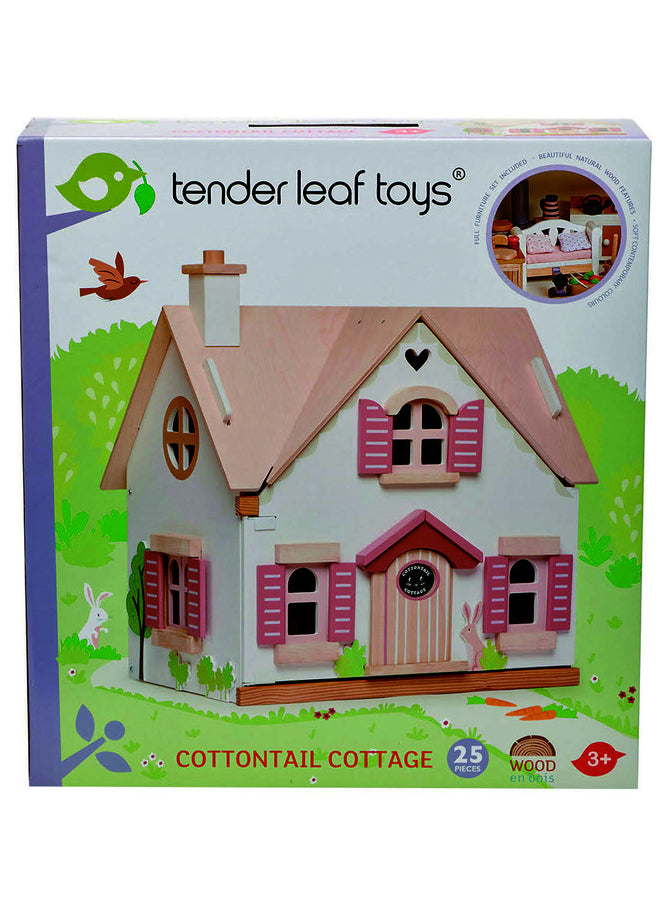 Cottontail Cottage Childrens Wooden Doll House - Packaging Image