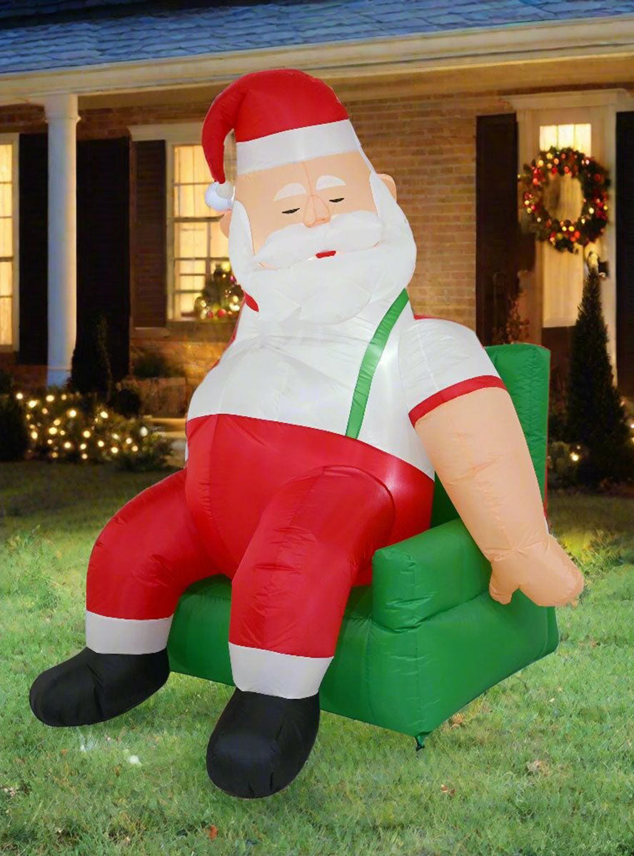 Couch Potato Santa 190cm Air Powered Inflatable Christmas Decoration - Alternate Image