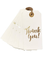 Image of Gold Thank You 8x4cm Gift Tags 12 Pack