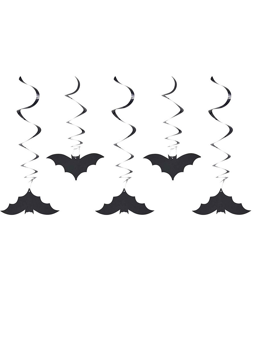 Pack of 5 Hanging Bat Swirl Halloween Decorations - Main Image