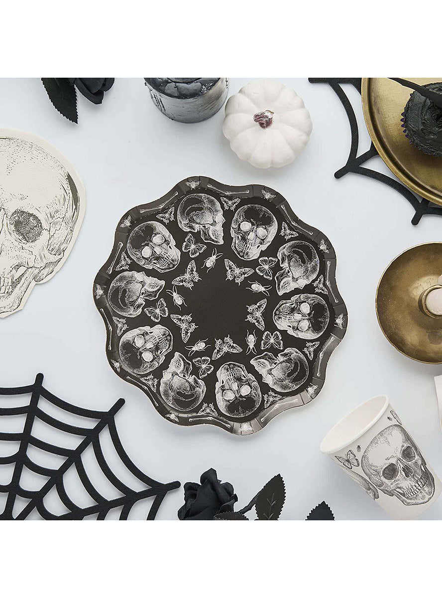 Pack of 8 Creepy Chic Skull Paper Plates - Lifestyle Image 1