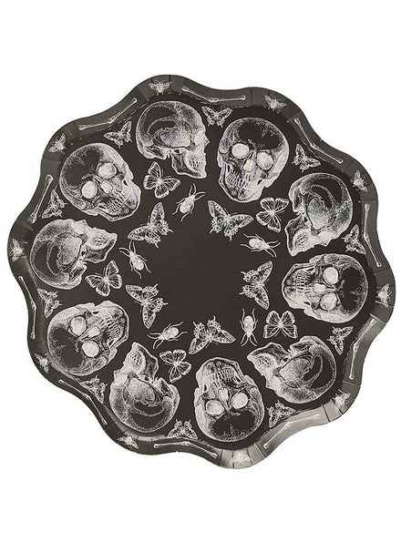 Pack of 8 Creepy Chic Skull Paper Plates - Main Image