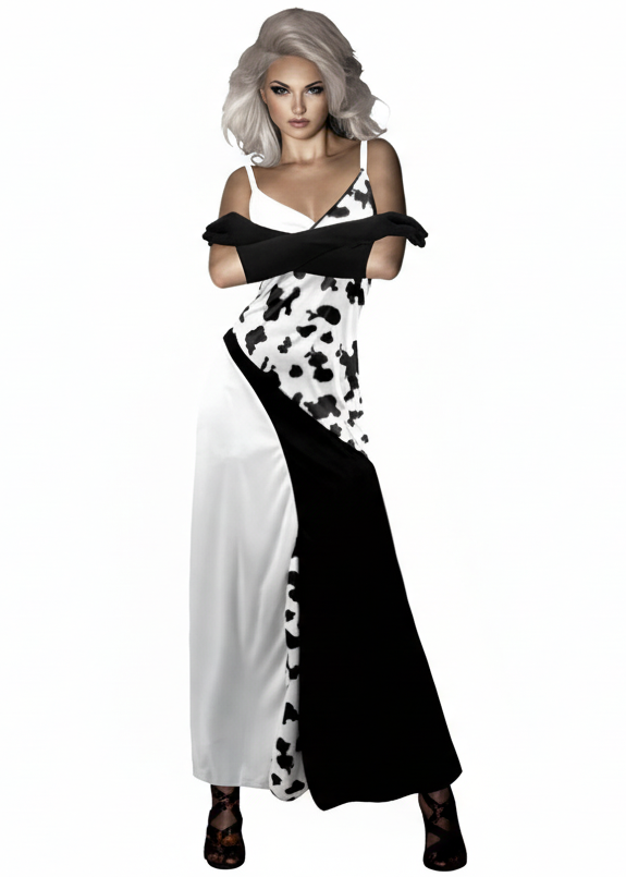 Cruel Villainess Plus Size Womens Dalmatian Print Costume - Main Image