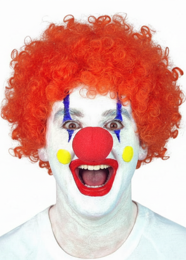 Adults Orange Curly Clown Afro Costume Wig - Main Image