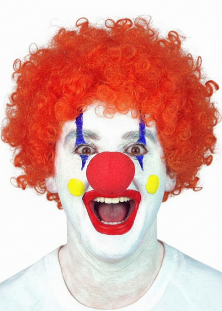 Adults Orange Curly Clown Afro Costume Wig - Main Image