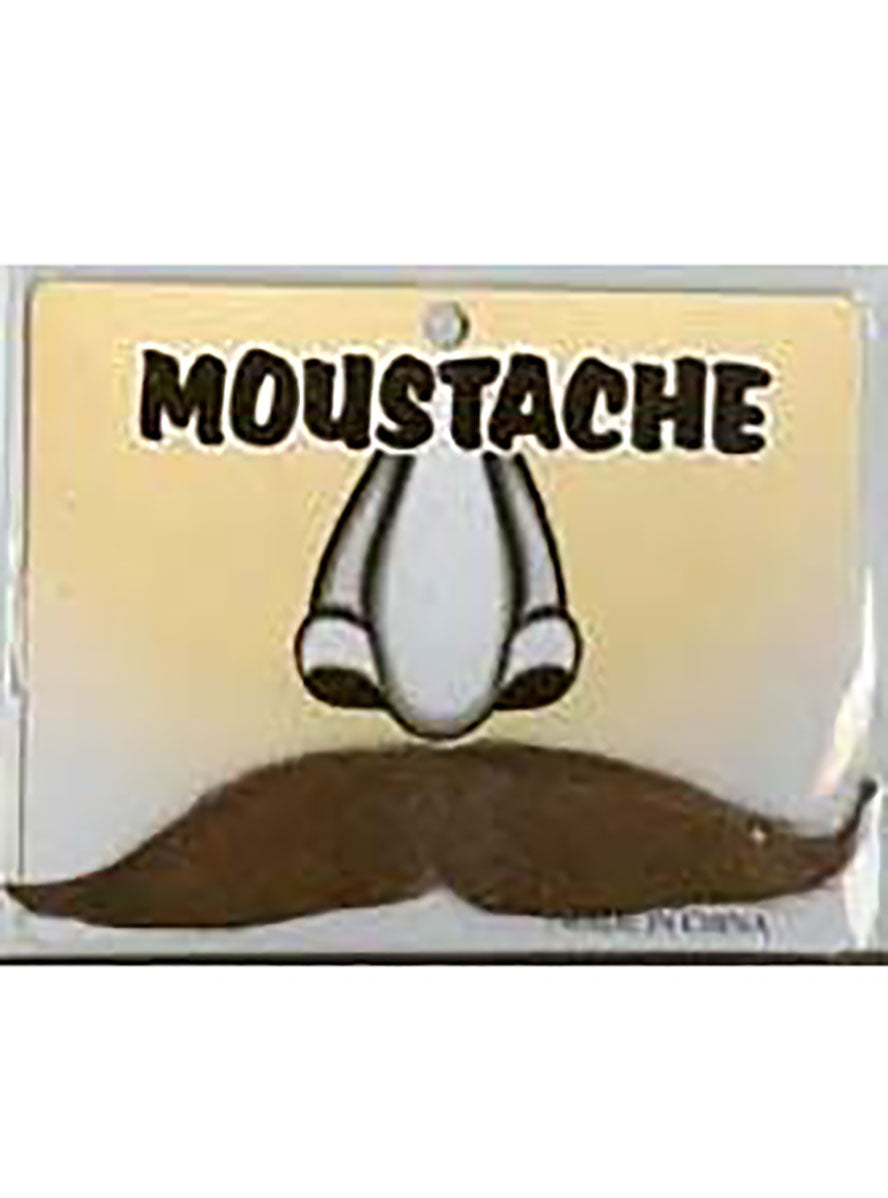 Curved Brown Moustache Costume Accessory