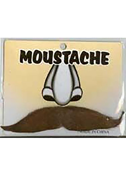 Curved Brown Moustache Costume Accessory