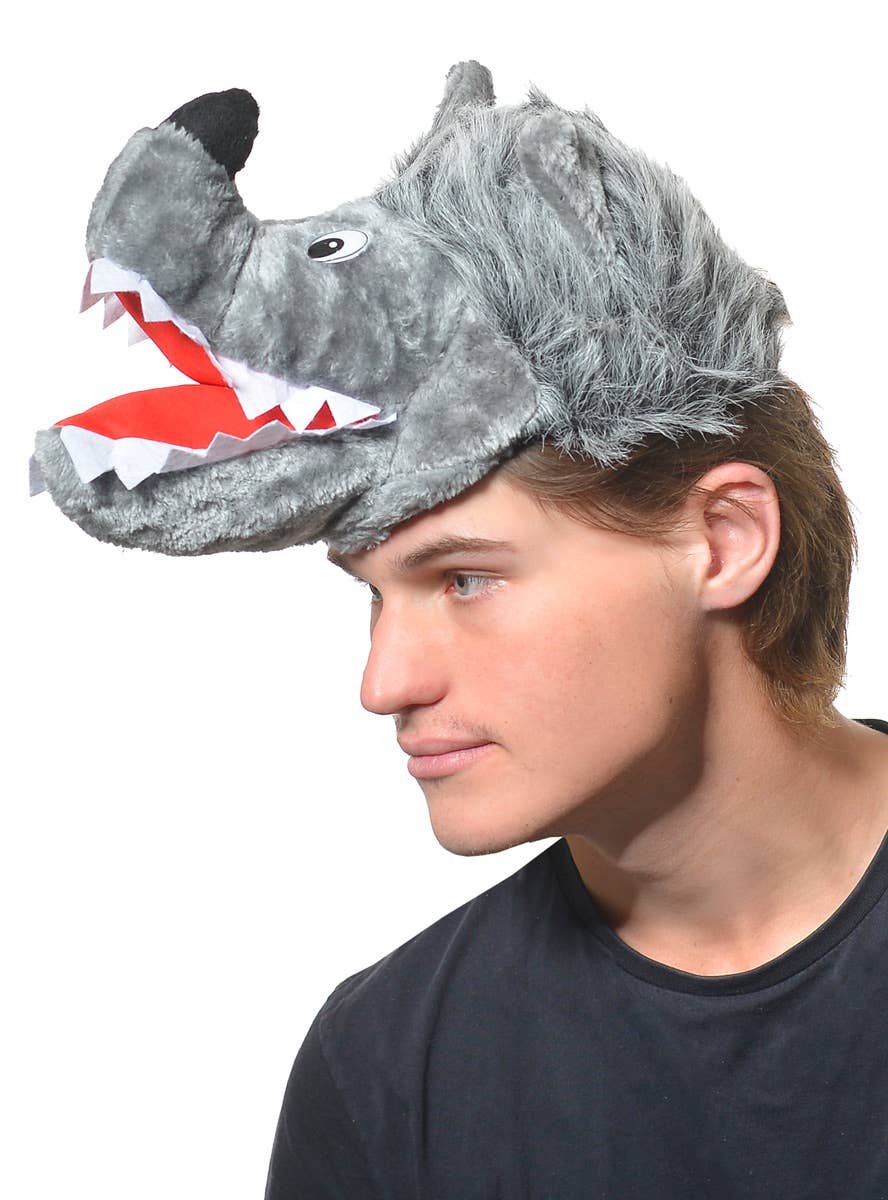 Rust Wolf Hat Plush Funny Big Bad Wolf Hat | Hilarious Furry Wolf Costume Hat