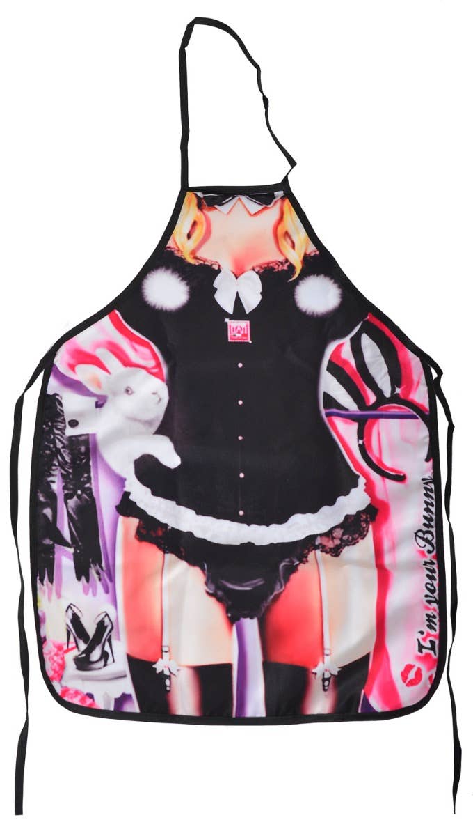 Image of Sexy Playboy Bunny Print Novelty Apron - Main Photo