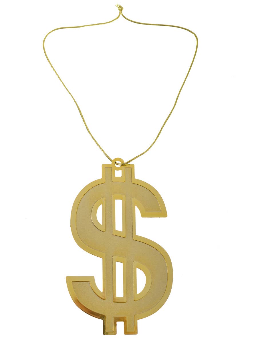 Money. Sign Accessory Large Gold Dollar Sign Necklace | Gangster Gold Bling Costume Necklace