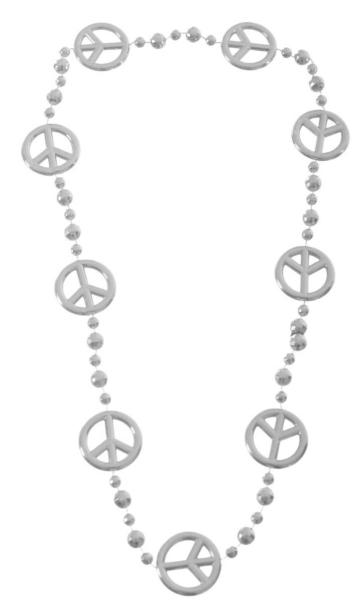 Image of Peace Sign Silver 1970's Necklace Costume Accessory