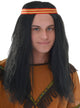Men's Native American Long Black Costume Wig with Headband Image