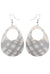 80s Fashion Silver and White 1980's Iridescent Shell Costume Earrings - Main Image