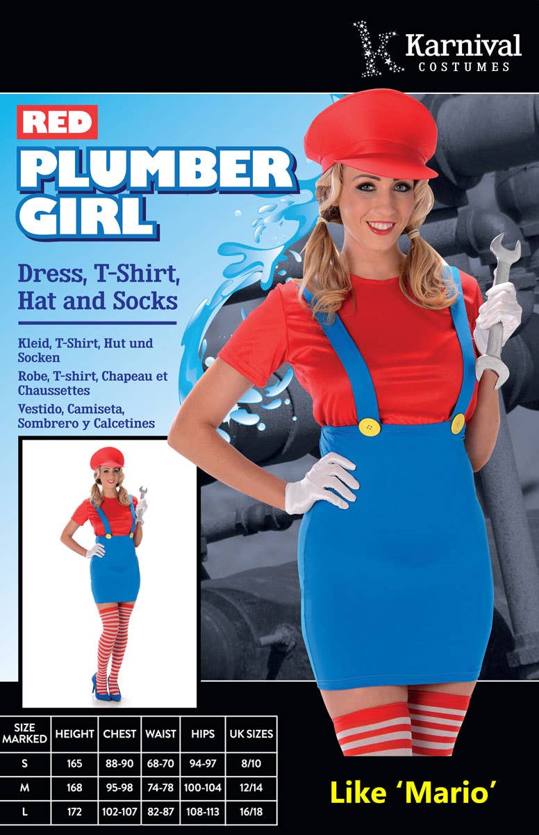 Women's Sexy Mario Fancy Dress Costume Packaging Image