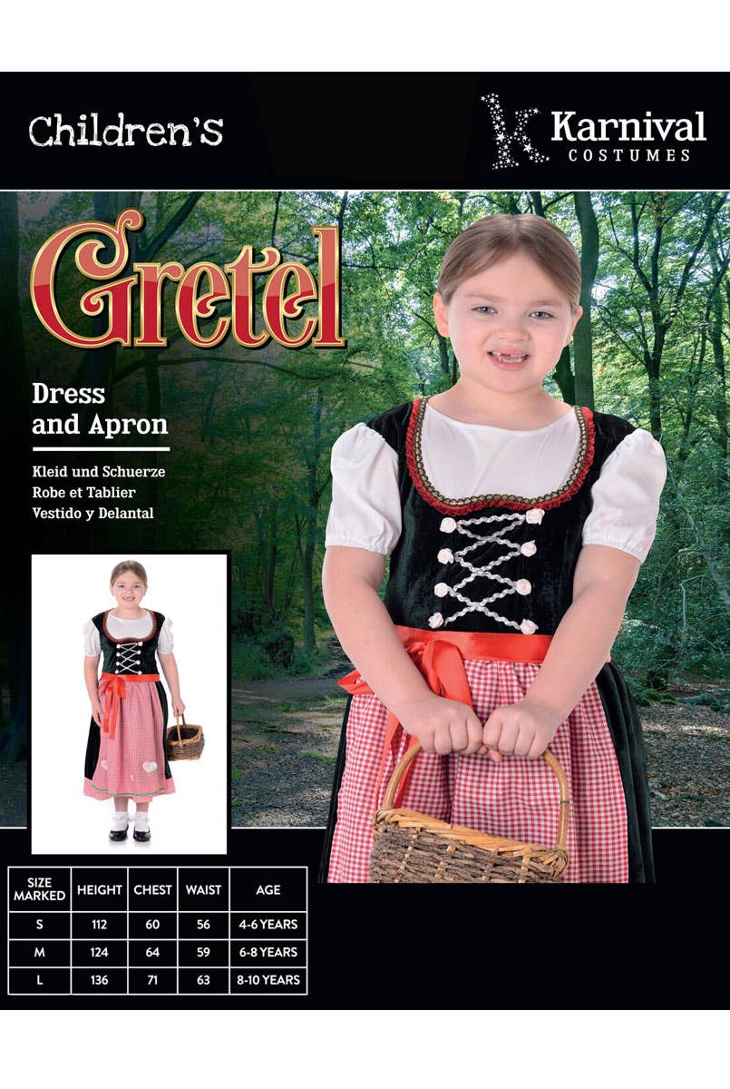 Girls Gretel Fairytale Fancy Dress Costume Packaging Image