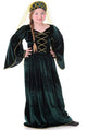 Green Velvet Tudor Queen Girl's Medieval Costume - Main Image