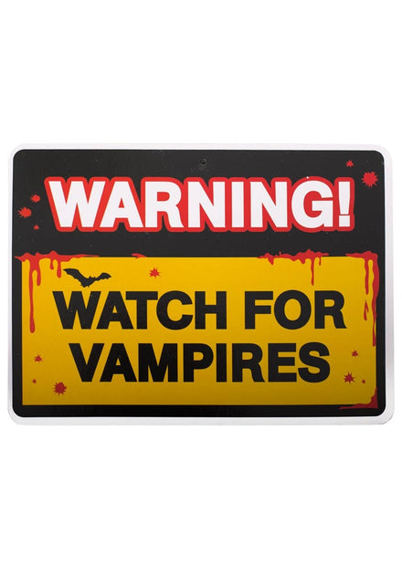 Watch For Vampires Halloween Warning Sign Decoration