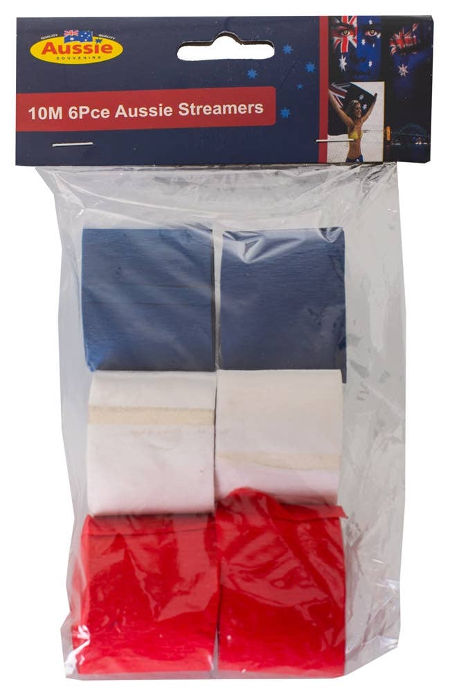 Red, White Blue Australian Themed Novelty Party Decoration Streamers Australia Day Merchandise - Main Image