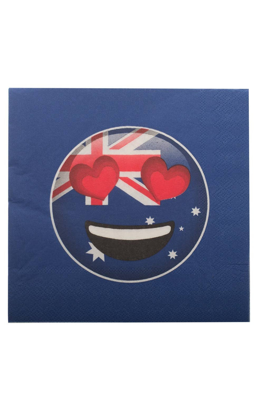 Australian Heart Eyes Novelty Napkins Australian Themed Partyware