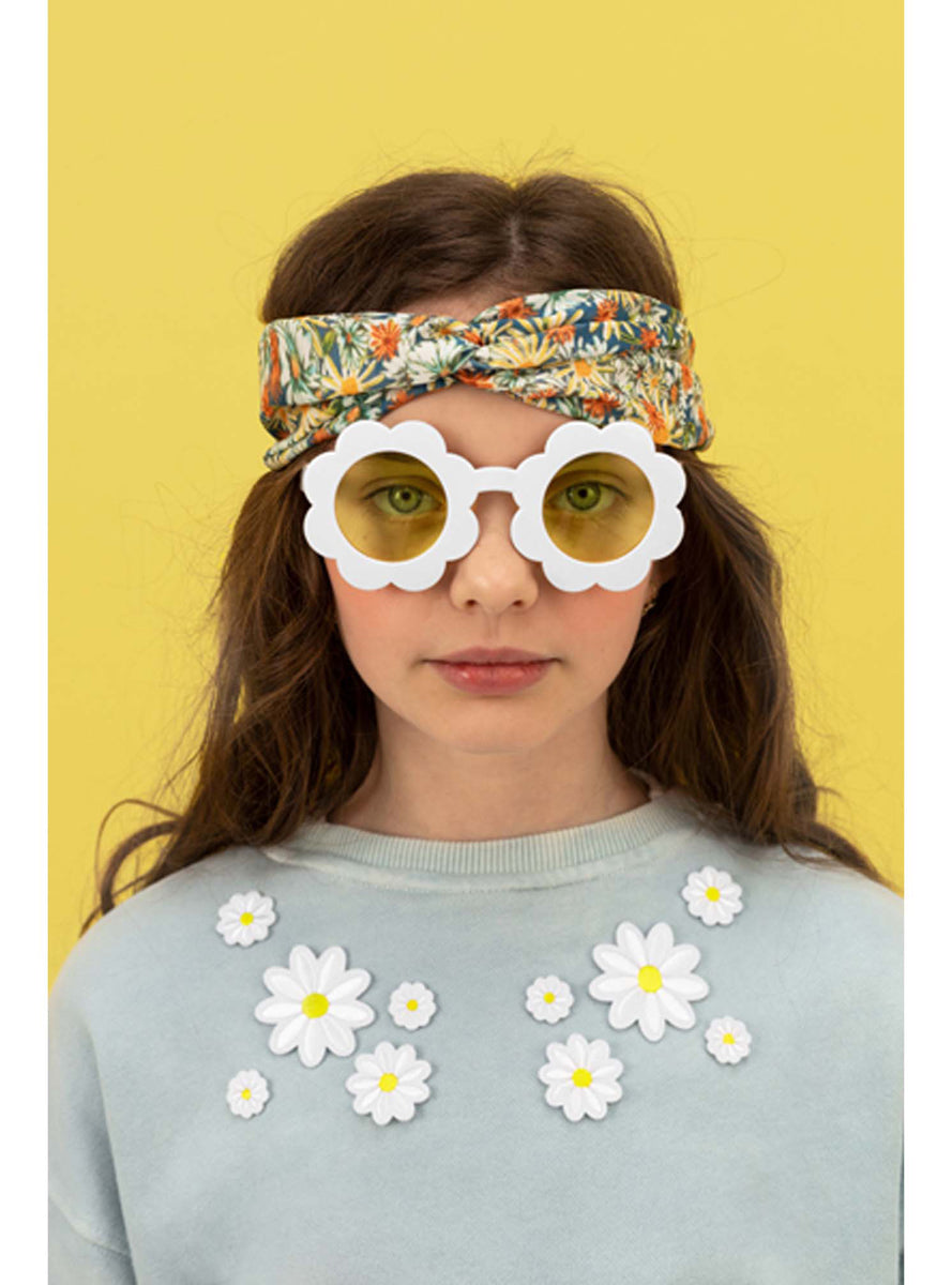 Daisy Party Yellow and White Kids Flower Shaped Glasses - Main Image