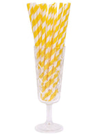 Image of Dandelion Yellow and White Stripe 50 Pack Paper Straws