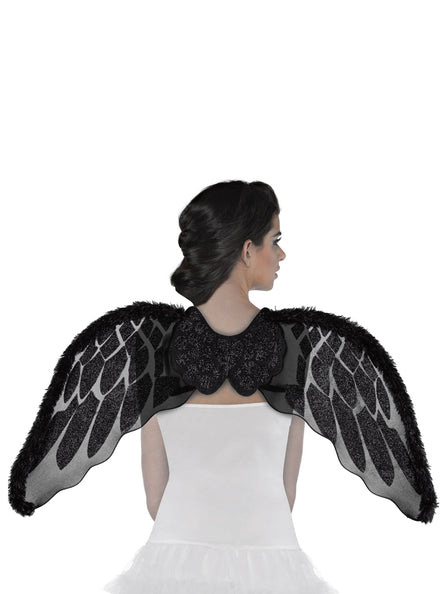 Dark Angel Costume Wings with Glitter - Main Image