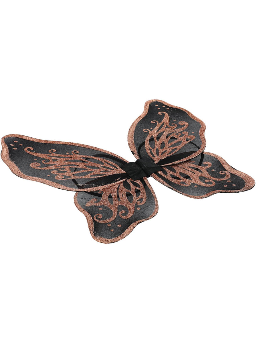 Dark Botanicals Gold Glitter Kids 47cm Butterfly Wings - Alternate Image