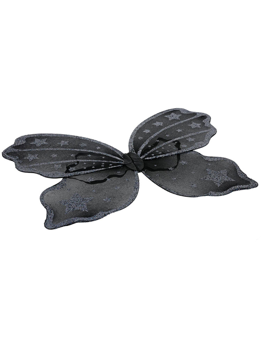 Dark Botanicals Kids Black Glittery Butterfly Wings - Alternate Image