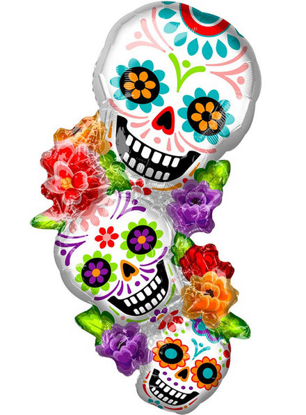 Sugar Skull Supershape Stacker Balloon - Main Image