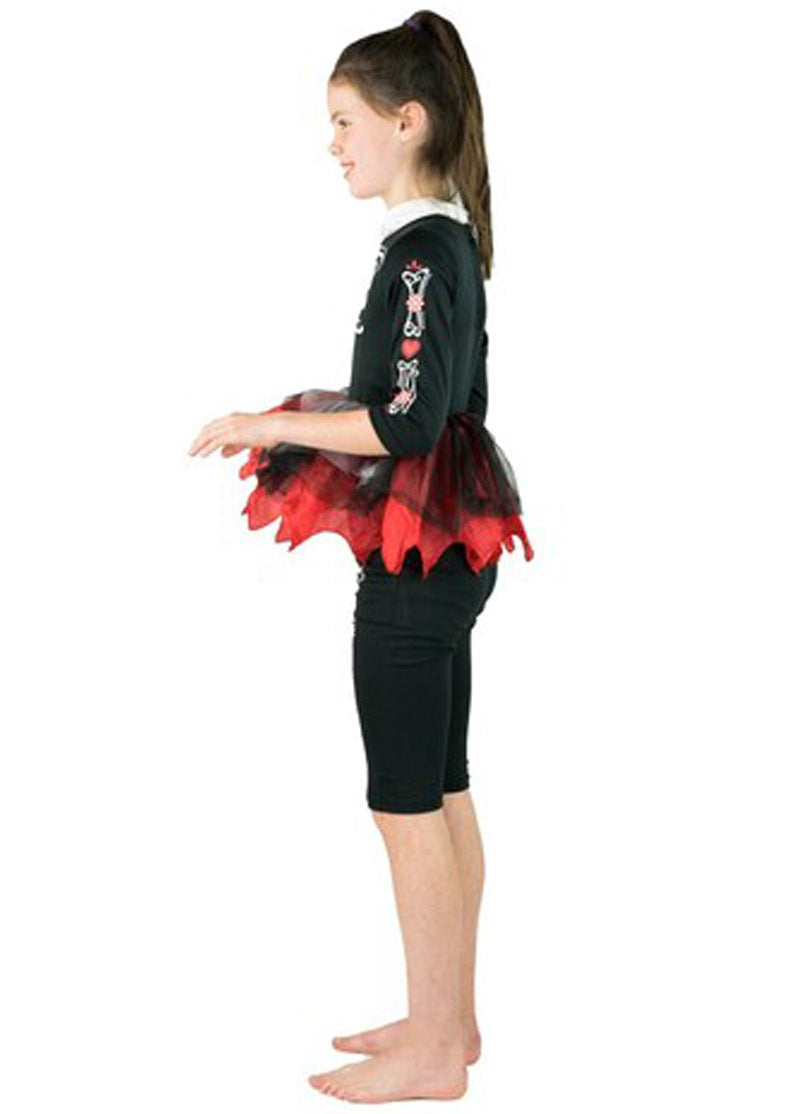 Infant Girls Day Of The Dead Sugar Skull Halloween Costume Side Image