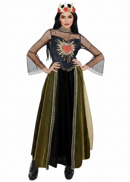 Image of Day of the Dead Sugar Skull Queen Women's Halloween Costume - main image