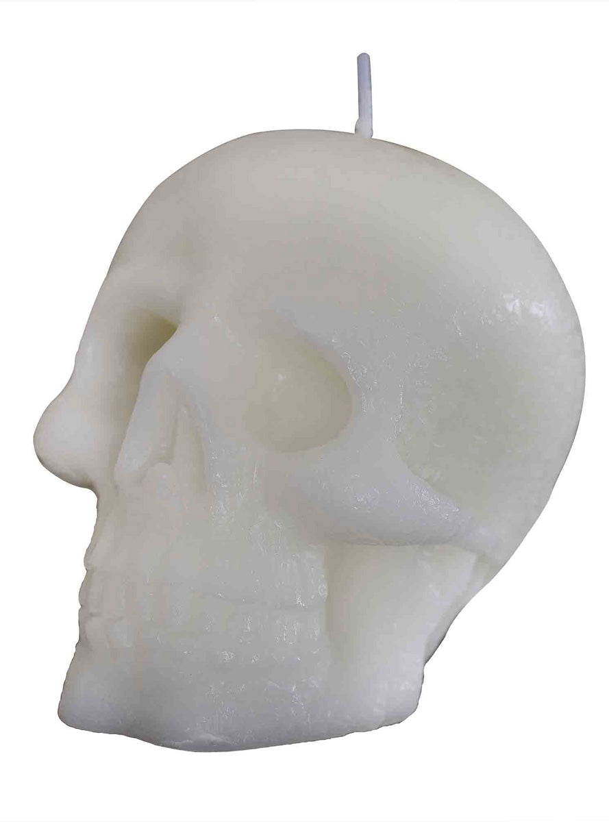 Deadly Soiree 11cm Off White Skull Shaped Halloween Candle – Main Image