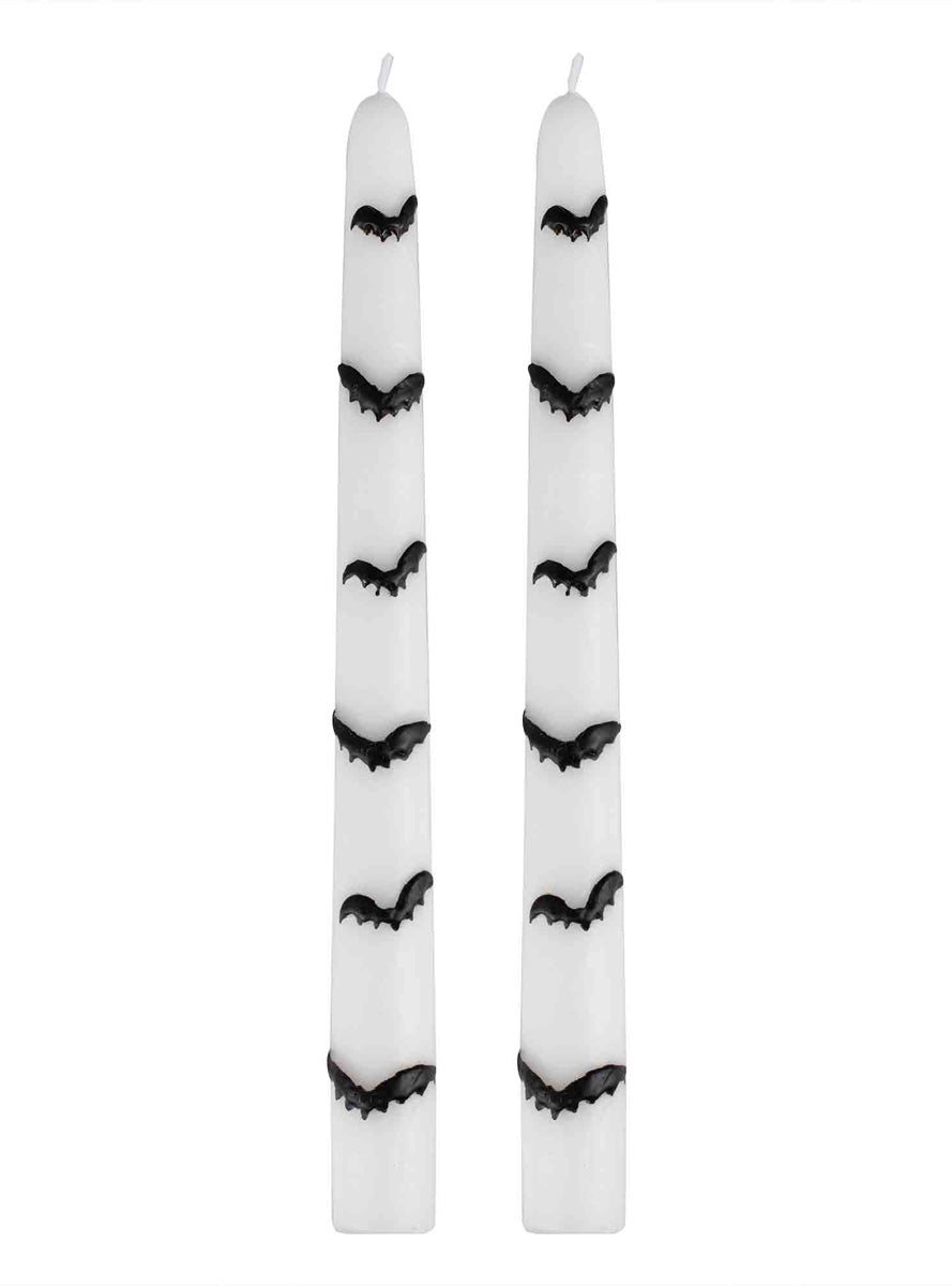 Deadly Soiree 2 Pack Black Bats Halloween Dinner Candles – Main Image