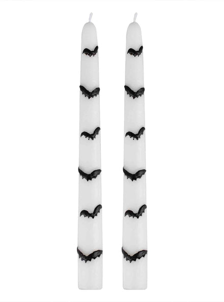 Deadly Soiree 2 Pack Black Bats Halloween Dinner Candles – Main Image