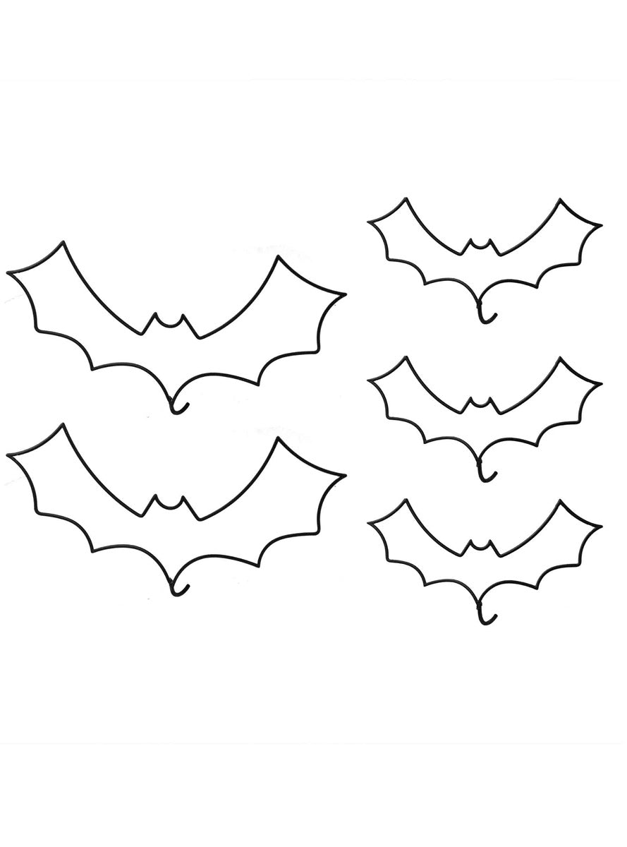 Deadly Soiree 5 Pack Black Wire Bat Halloween Cake Decorations – Alternative Image