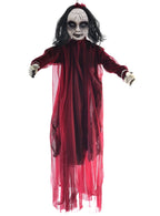 Image of Hanging Maroon Haunted Doll Halloween Decoration