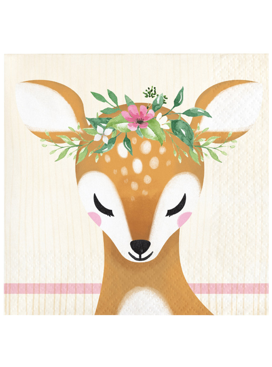 Deer Little One 16 Pack Beverage Napkins - Main Image