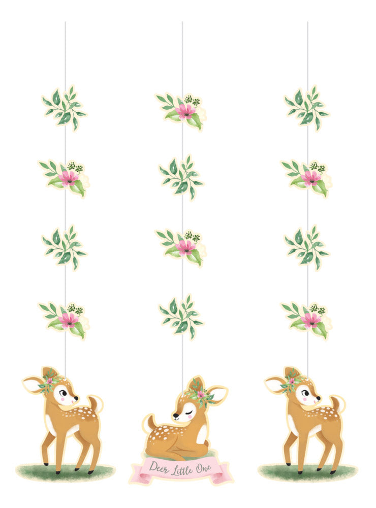 Deer Little One 3 Pack 81cm Cardboard Hanging Decorations - Main Image