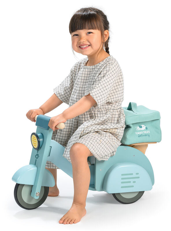 Delivery Scooter Childrens Wooden Toy Car - Alternate Image