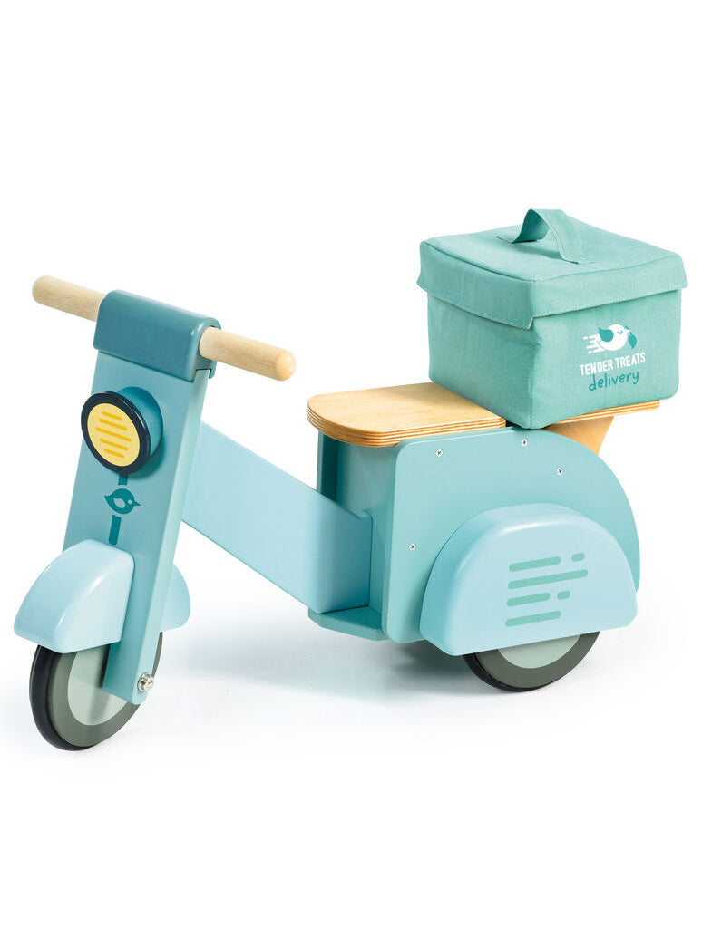 Delivery Scooter Childrens Wooden Toy Car - Main Image