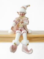 Deluxe Pink and Gold Christmas Elf Decoration 51cm - Main Image