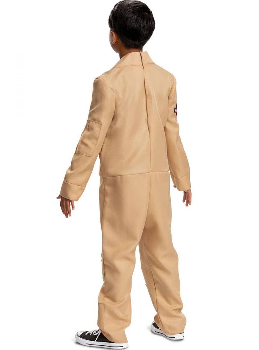 Image of Licensed 80s Ghostbuster Boy's Deluxe Jumpsuit Costume - Back View Without Pack