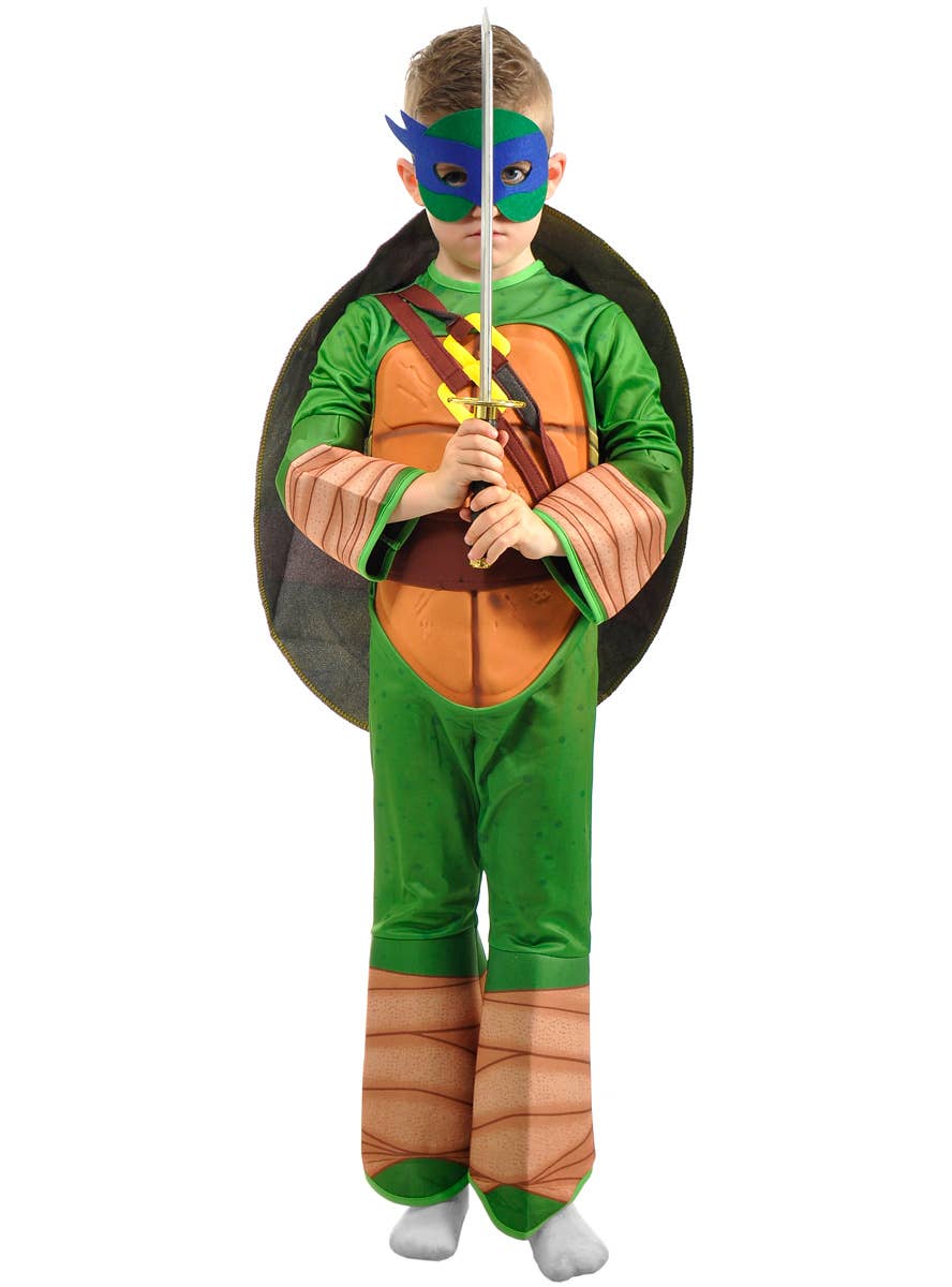 Blue Mask Karate Turtle Boys Fancy Dress Costume