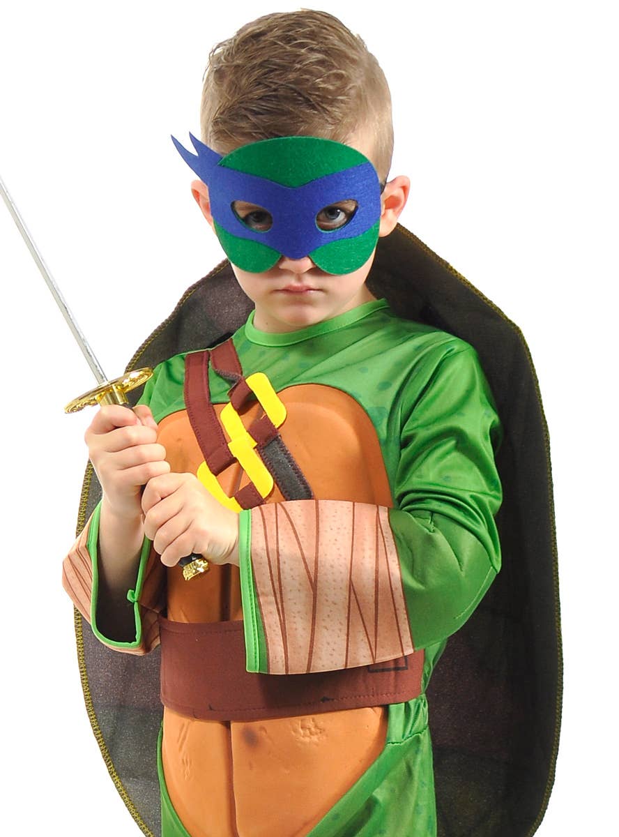Blue Mask Karate Turtle Boys Fancy Dress Costume - Main Image