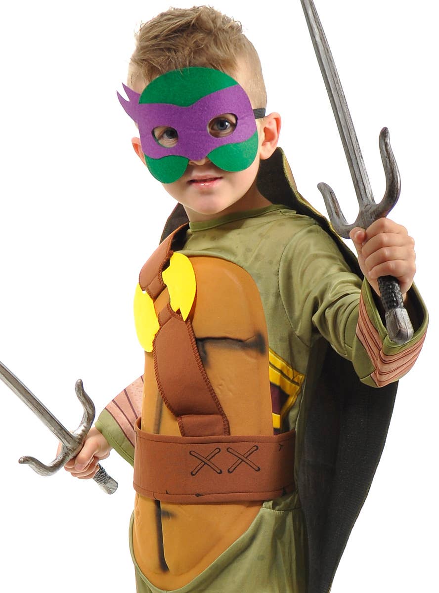 Image of Karate Turtle Boys Purple Mask Fancy Dress Costume - Close Image