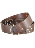 Image of Deluxe Brown Leather Look Medieval Costume Belt - Main Image