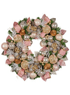 Deluxe Lush 71cm Christmas Wreath with Pink Baubles and Decorations - Main Image